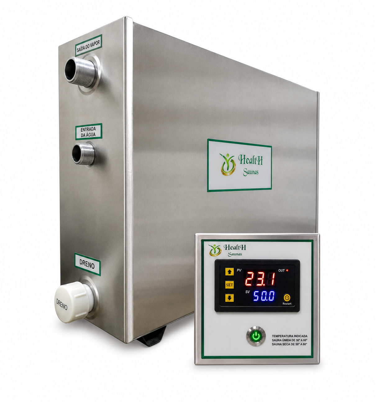 Gerador De Vapor Elétrico 4 Kw Health Saunas Até 5m³